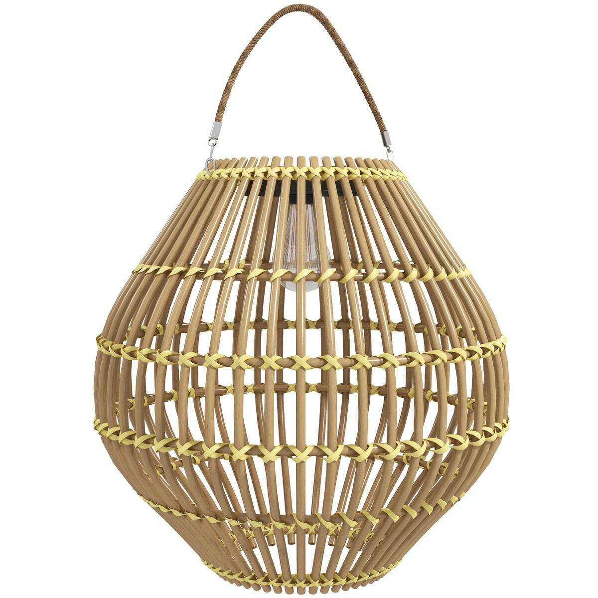 Solarleuchte 867-153V00YL gelb Polyrattan Edelstahl B/H/L: ca. 31x31x32 cm