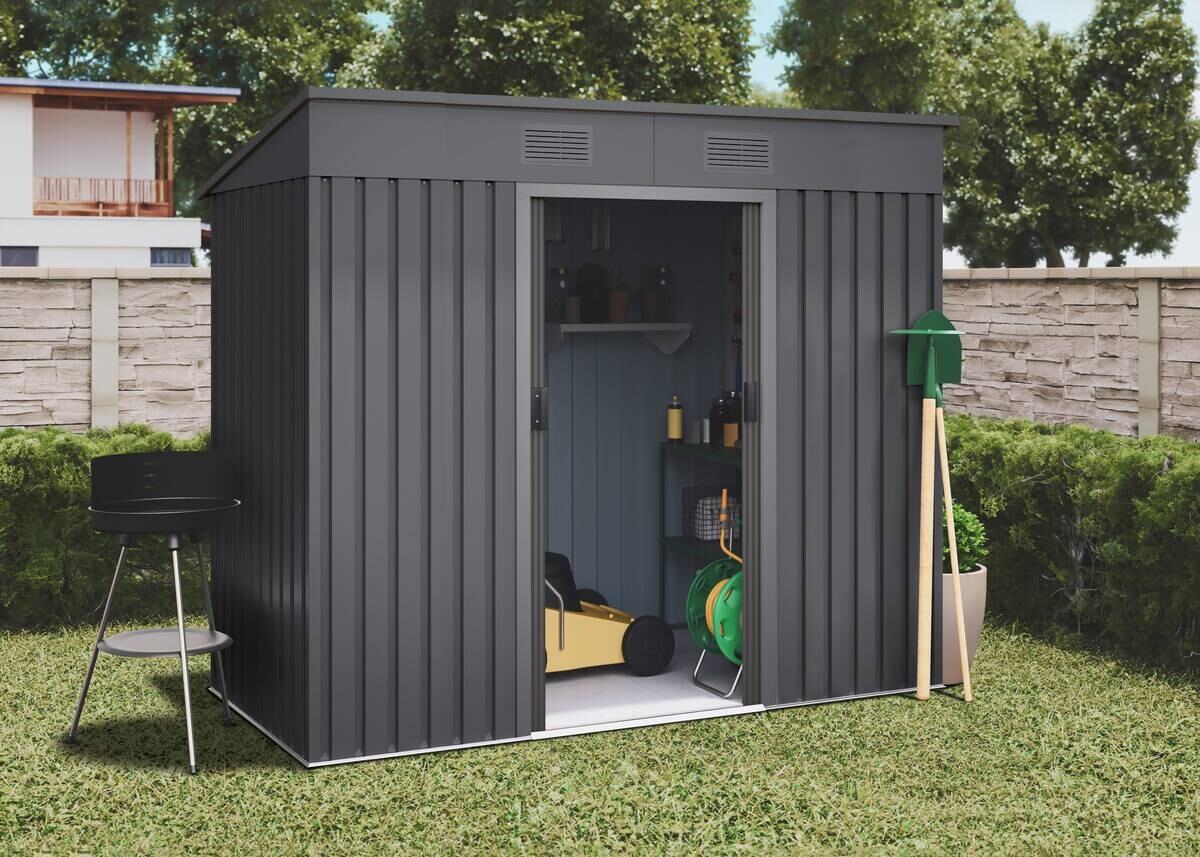 HOGGAR Gerätehaus Oulu anthrazit B/H/L: ca. 238x202x130 cm