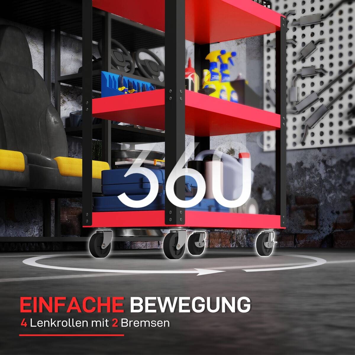 Werkzeugwagen B/H/T: ca. 70,5x72,5x35 cm