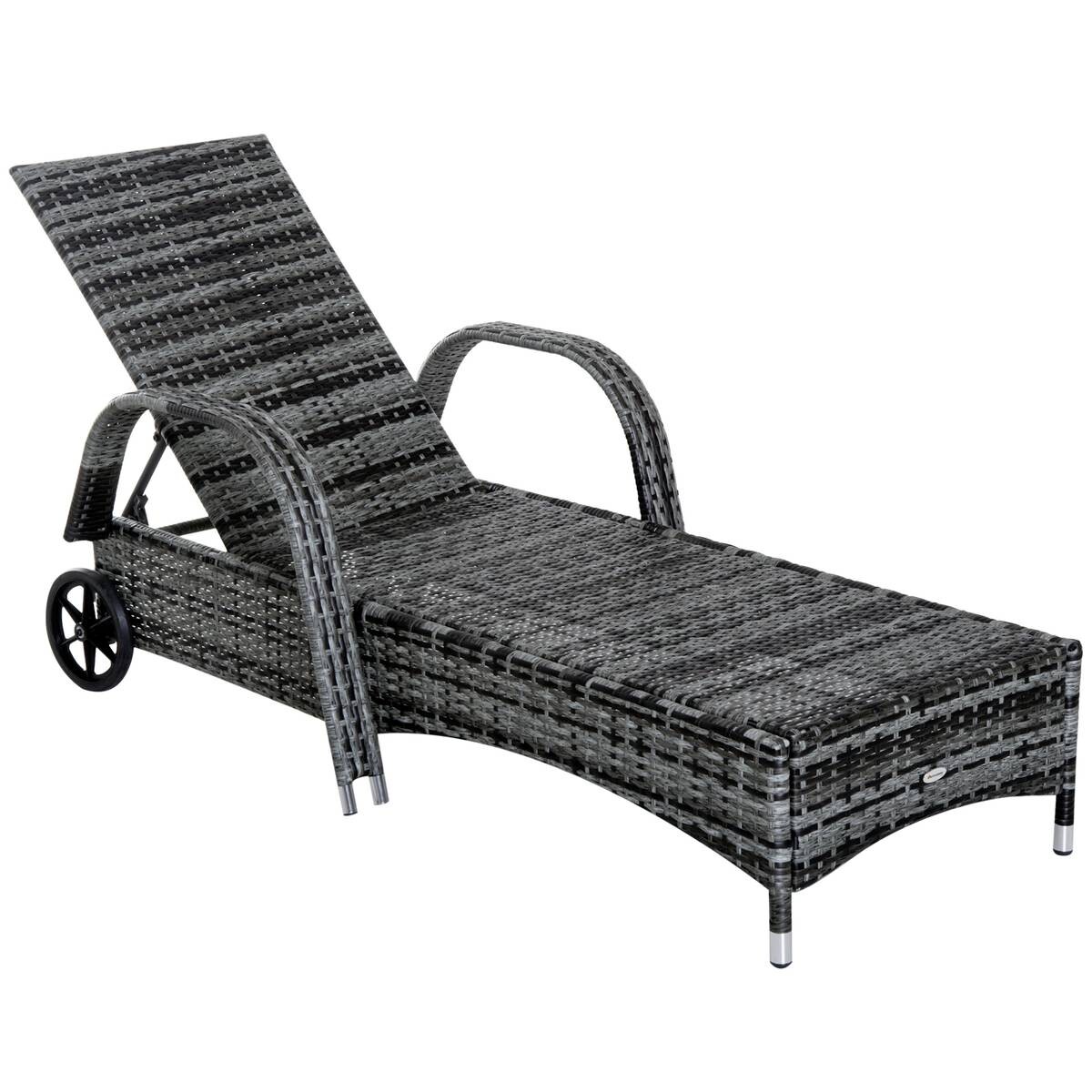 Outsunny Gartenliege grau Metall