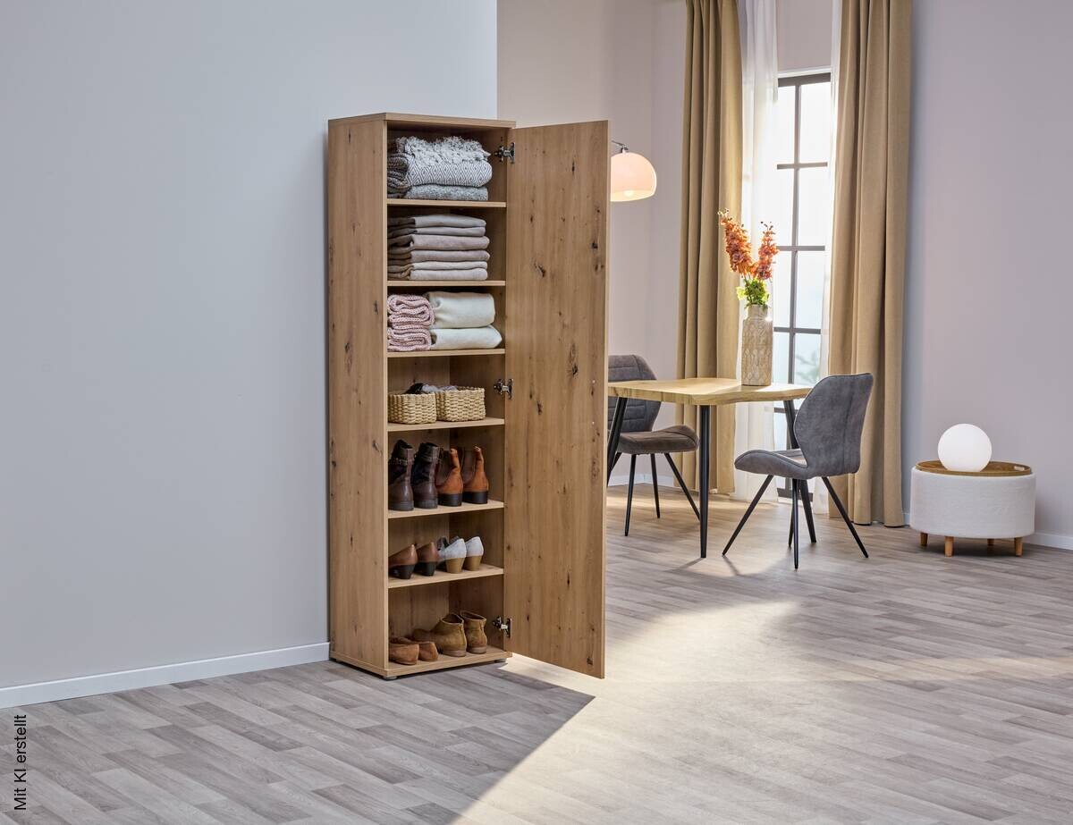 Mehrzweckschrank Eiche Artisan Nachbildung B/H/T: ca. 50x179x35 cm