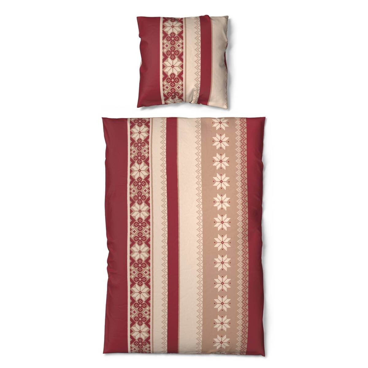 Microfaser Bettwäsche Fleece rot 100% Polyester B/L: ca. 135x200 cm