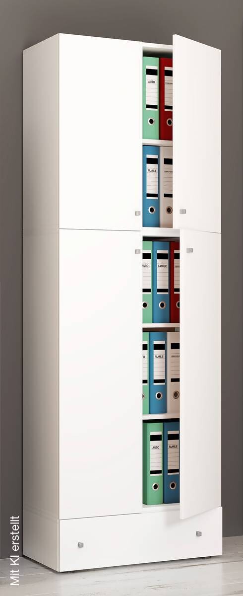 Büroschrank Lona weiß B/H/T: ca. 70x200x39 cm