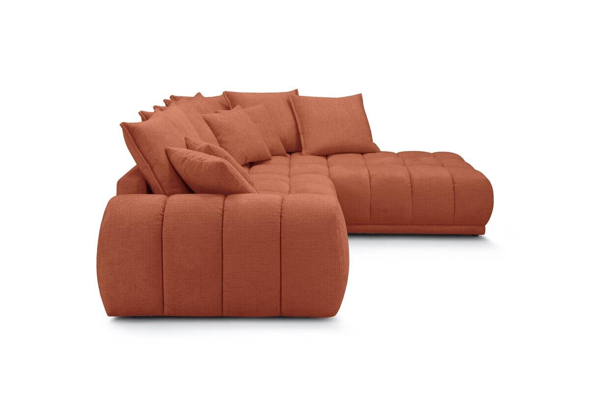 Ecksofa rostfarbig Microfaser B/H/T: ca. 312x97x229 cm