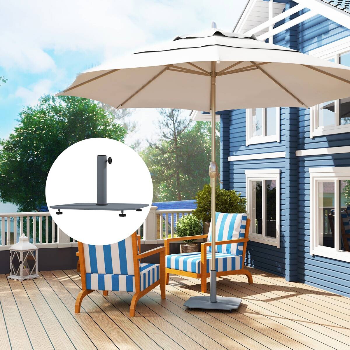 Outsunny Schirmständer grau Metall B/H/L: ca. 49,5x34x49,5 cm