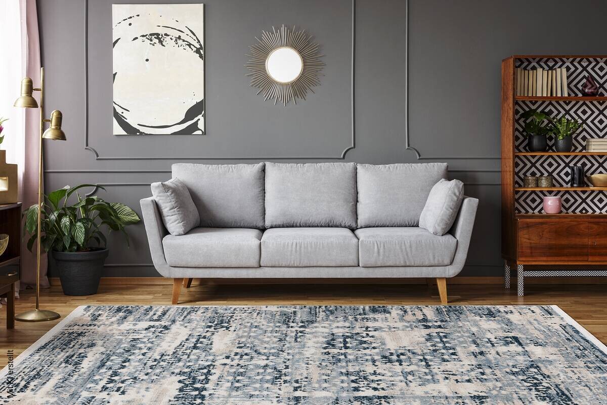 Kayoom Kurzflorteppich Adela 325 blau B/H/L: ca. 120x1,3x170 cm