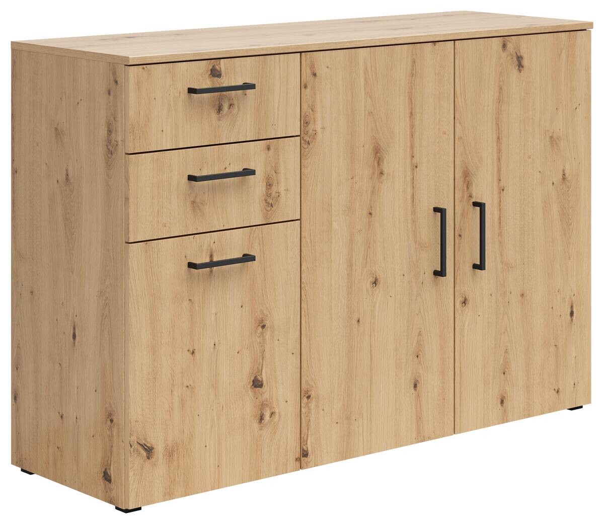 Kommode Multi-Stauraum Typ 28 Eiche Artisan Nachbildung B/H/T: ca. 120x83x40 cm | Eiche | 120,00/83,00/40,00 cm