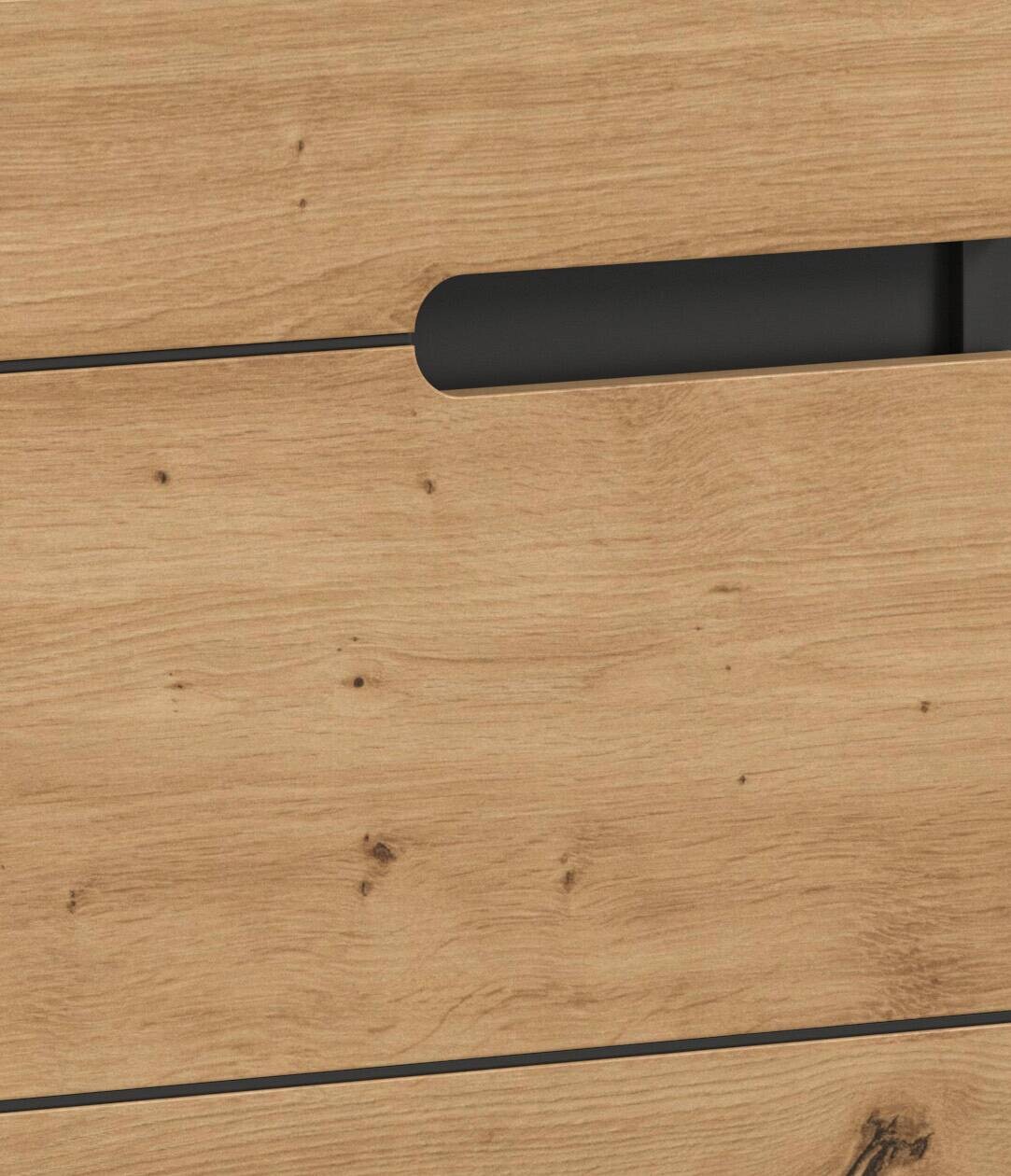 Waschbeckenunterschrank Canu Basalt Eiche Artisan Nachbildung B/H/T: ca. 63x55x34 cm