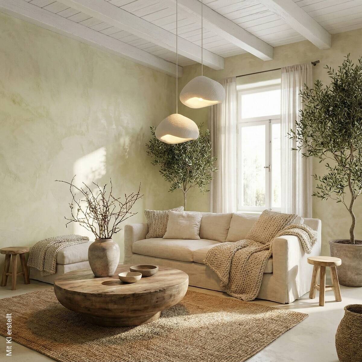 Opviq Pendelleuchte weiß Metall Fiberglas B/T/L: ca. 42x40x42 cm E27 2 Brennstellen