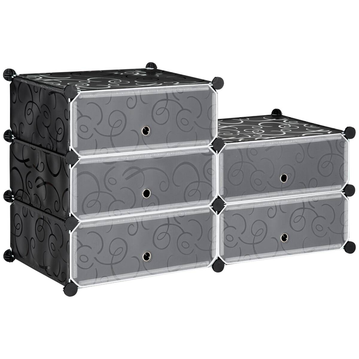 HOMCOM Schuhregal schwarz Polypropylen B/H/L: ca. 36,5x49x108 cm