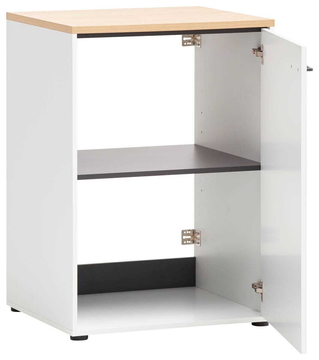 Unterschrank Solea weiß matt Eiche hell Nachbildung B/H/T: ca. 67,1x95,8x60 cm