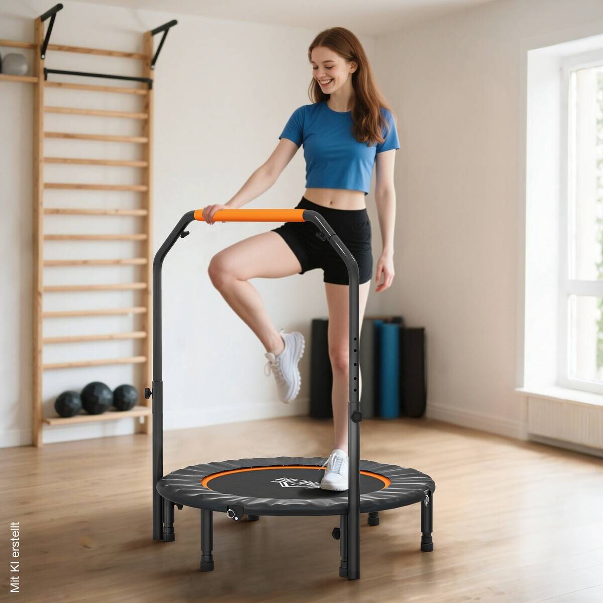 HOMCOM Fitness-Trampolin schwarz B/H/L: ca. 102x123x102 cm