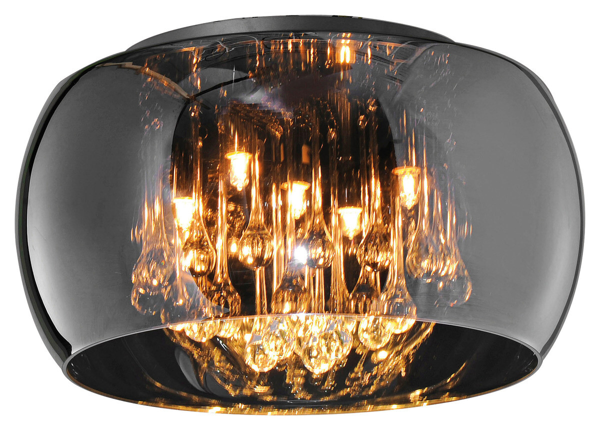 TRIO Deckenleuchte Vapore Chrom Glas H/D: ca. 22x40 cm G9 5 Brennstellen