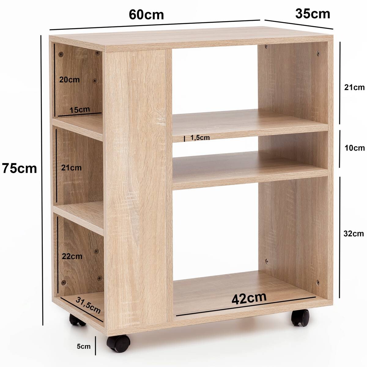 Regal Eiche Sonoma Nachbildung B/H/T: ca. 60x75x35 cm