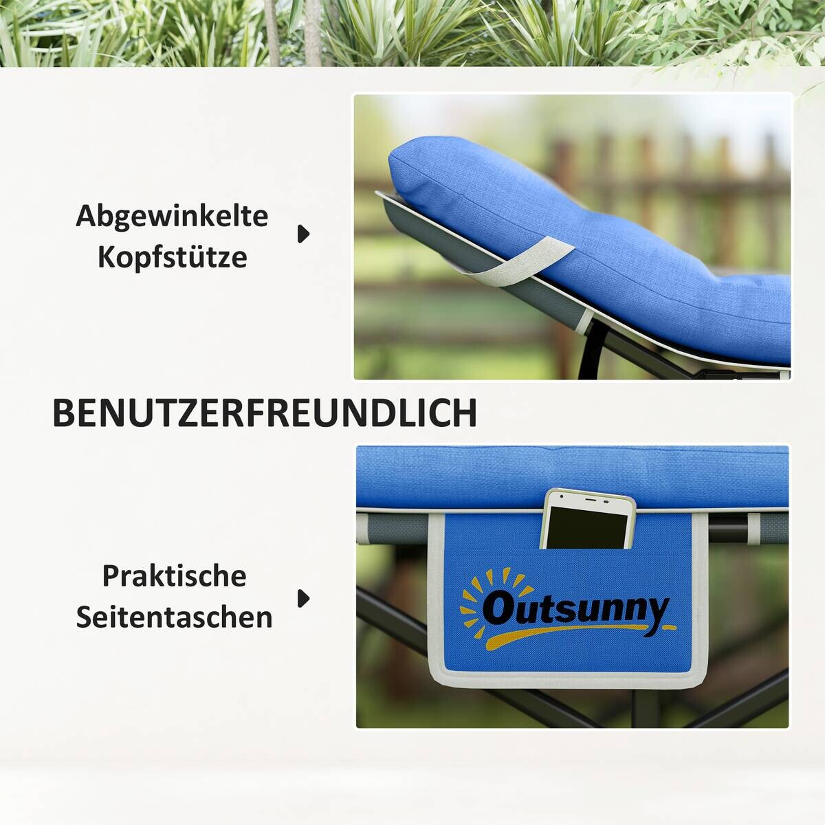 Outsunny Campingbett B/H/L: ca. 65x37x190 cm