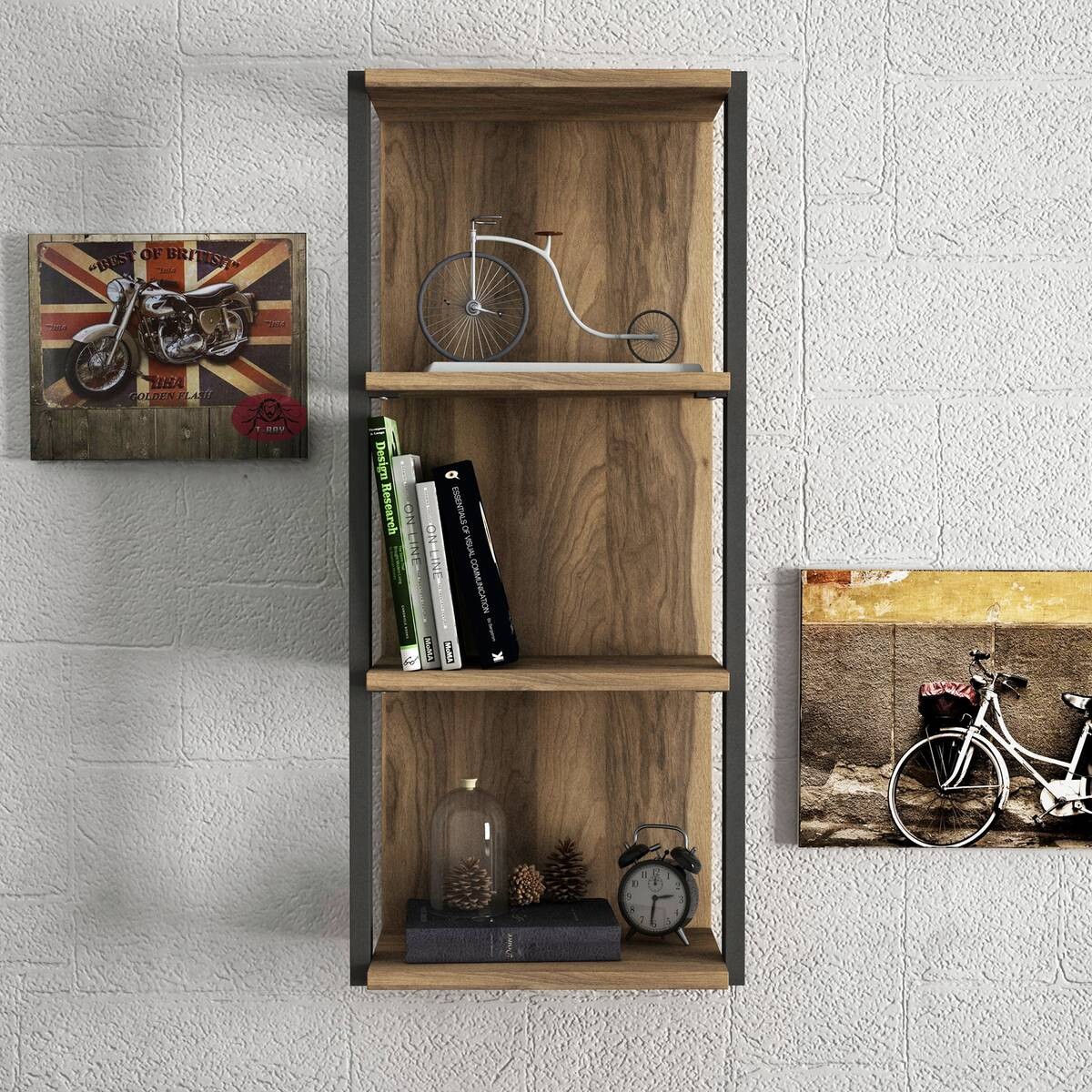 Wandregal Lost walnuss Nachbildung B/H/T: ca. 30x80x21 cm