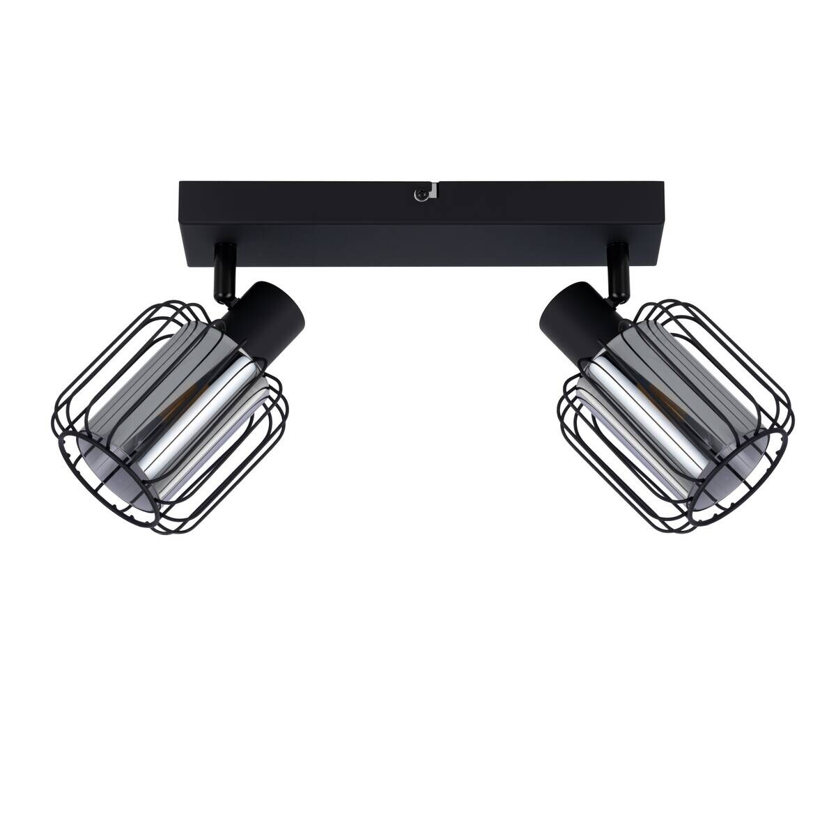 POCOline Spot 2-flg. Solara schwarz Metall Glas B/H/L: ca. 17x14x34 cm E27 2 Brennstellen