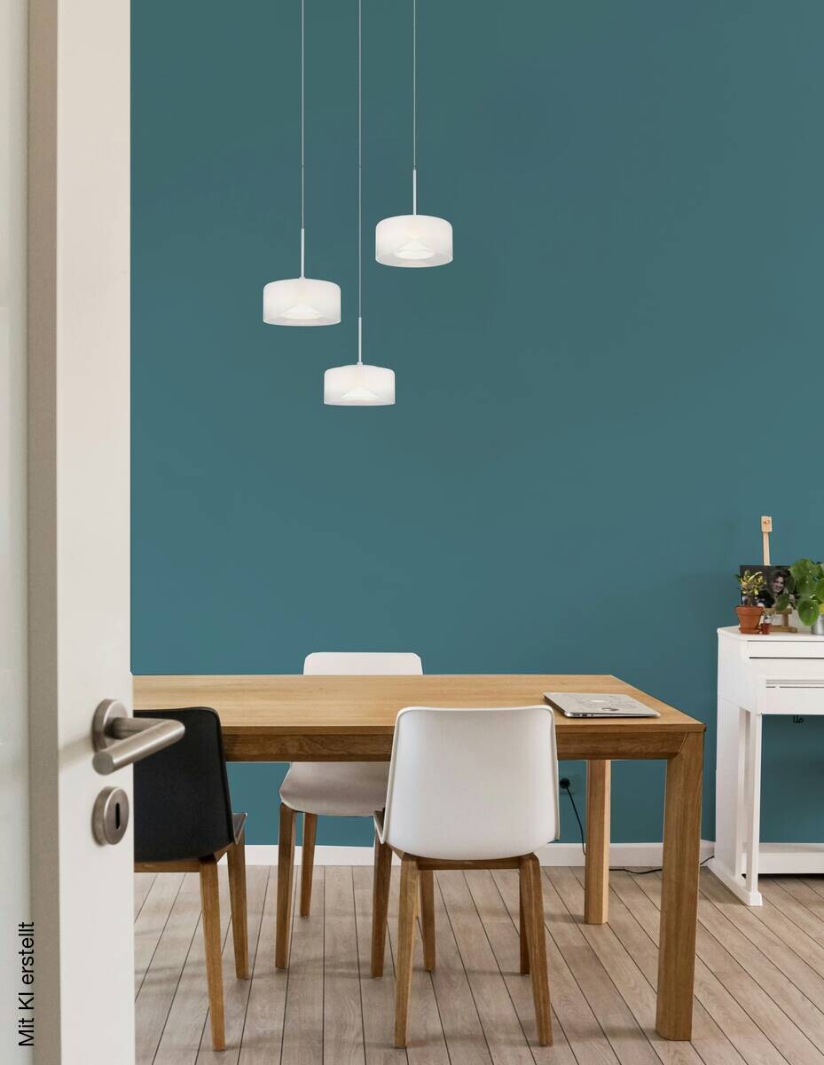 GLOBO Pendelleuchte weiß Opal Metall Glas H/D: ca. 150x40 cm 1 Brennstellen