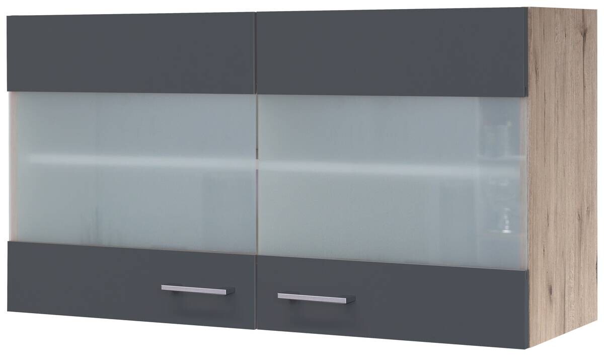 Glashängeschrank Morena grau matt B/H/T: ca. 100x54,8x32 cm