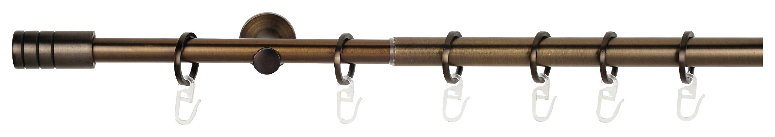 Gardinenstange bronze Aluminium ausziehbar von ca. 120 bis 210 cm 1.0 Läufe