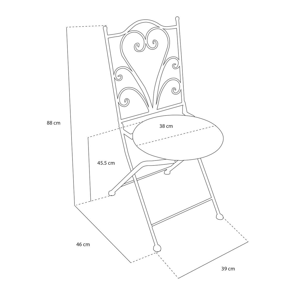 AXI Outdoor Living Bistroset Eloise anthrazit Metall B/H/L: ca. 60x92x60 cm