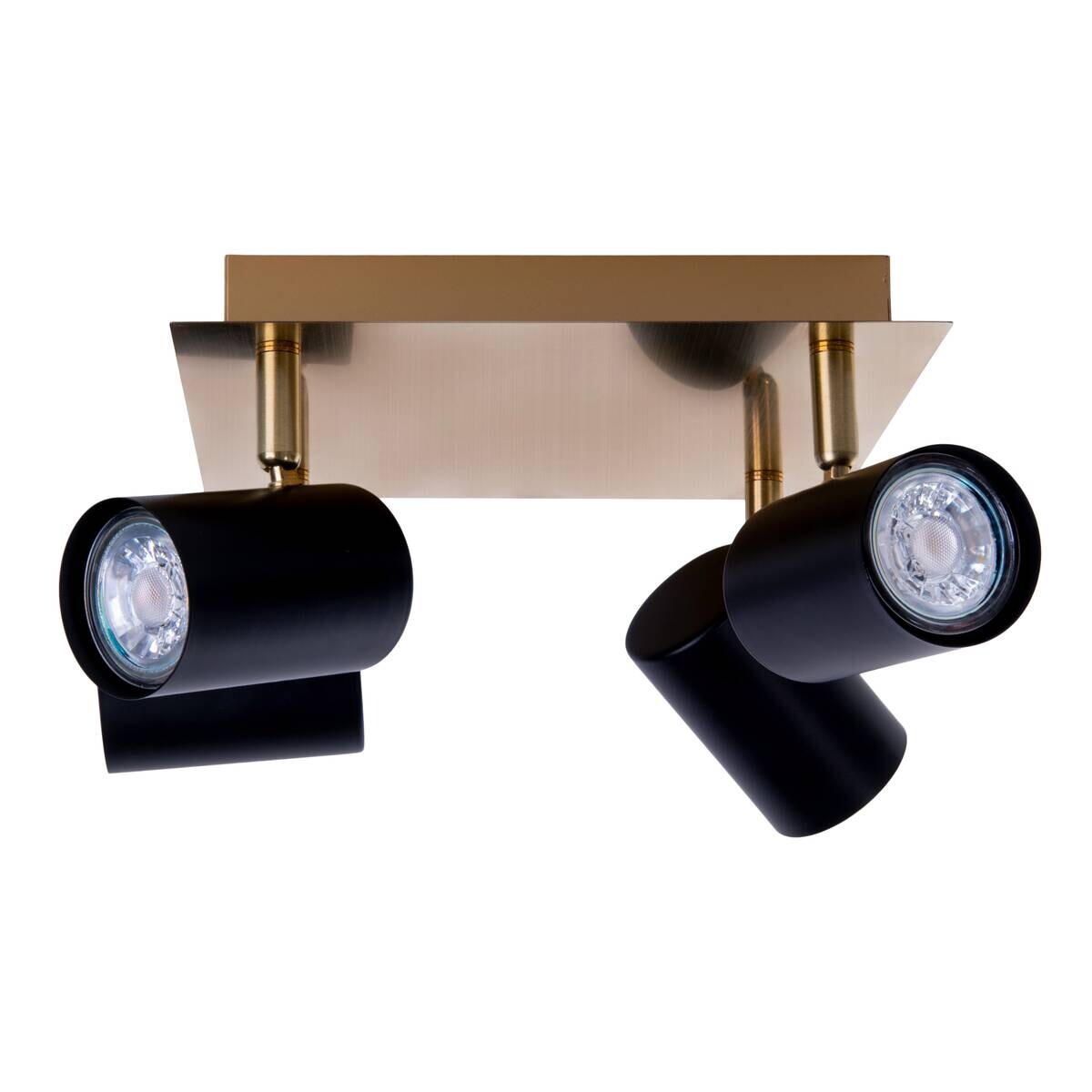 Näve Leuchten Deckenleuchte 1395022 schwarz gold Metall B/H/T: ca. 22x13,5x22 cm GU10 4 Brennstellen