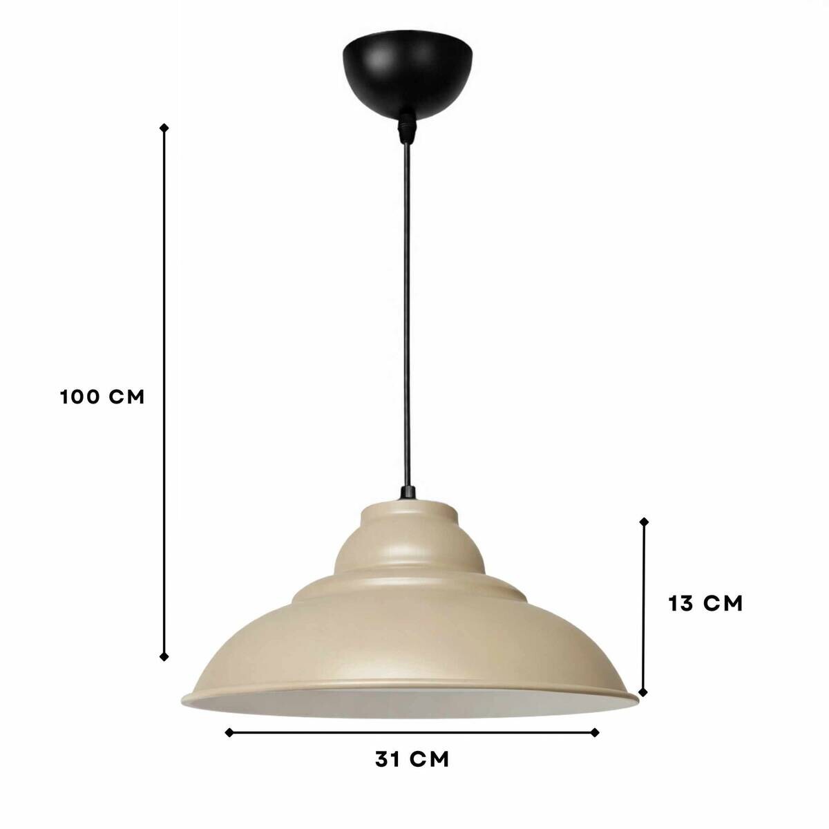 Opviq Pendelleuchte beige B/H/T: ca. 31x100x31 cm E27 1 Brennstellen