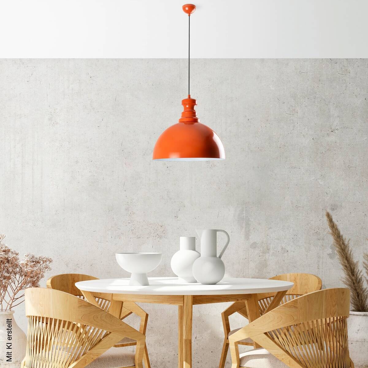 Opviq Pendelleuchte orange B/H/T: ca. 40x134x40 cm E27 1 Brennstellen
