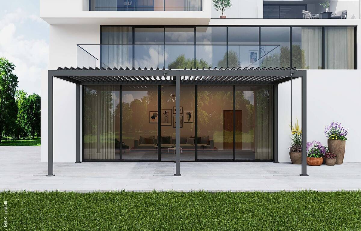 Pergola anthrazit Aluminium B/H/L: ca. 296x247x583 cm