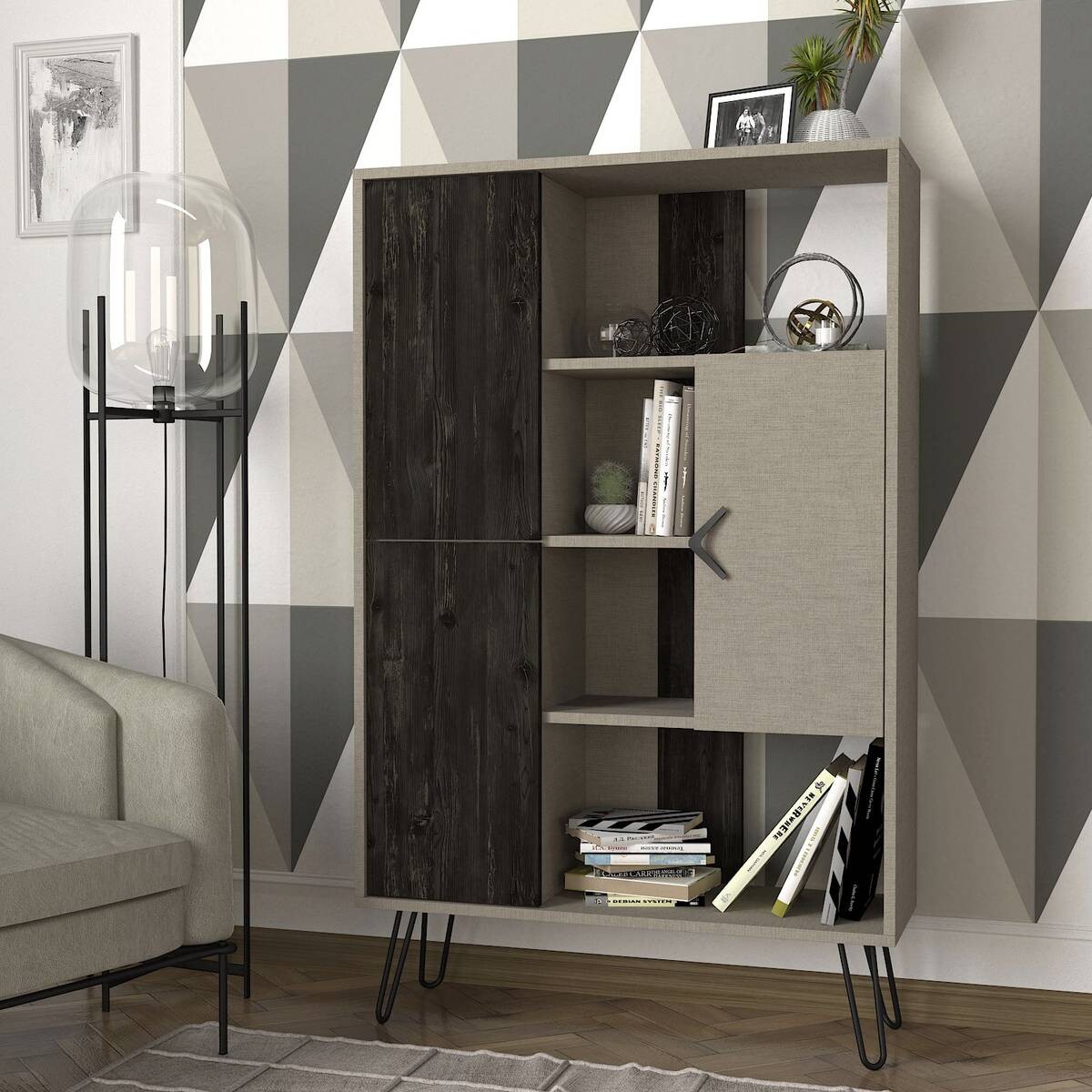 Regal Trenta Rebab grau B/H/T: ca. 90x144x31 cm