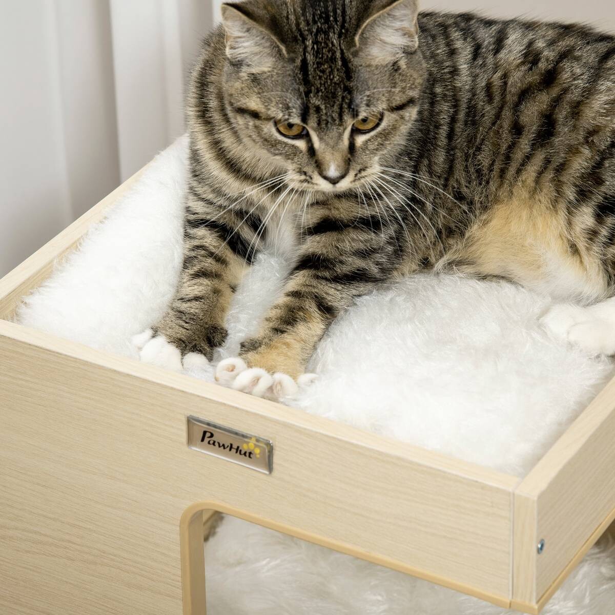 PawHut Katzenhaus Eiche Spanplatte B/H/L: ca. 34x60x34 cm