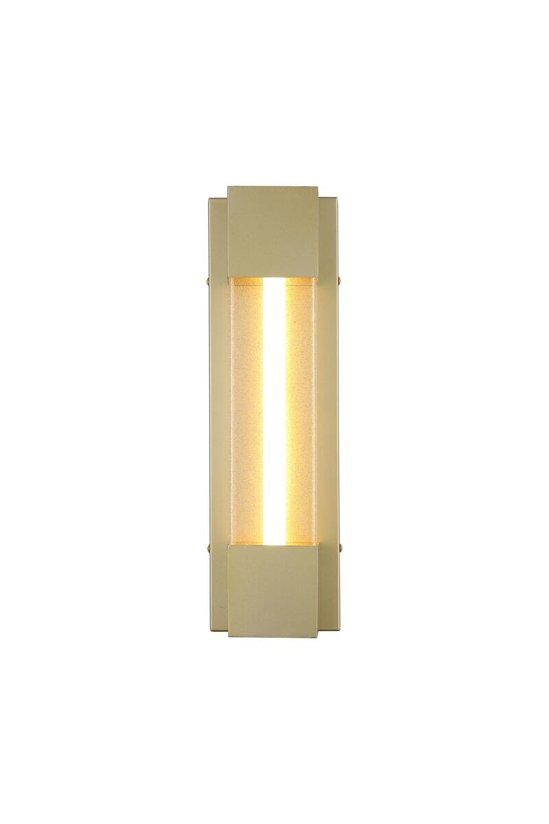 LED-Außenwandleuchte gold klar B/H/T/L: ca. 12x40x8,5x8,5 cm