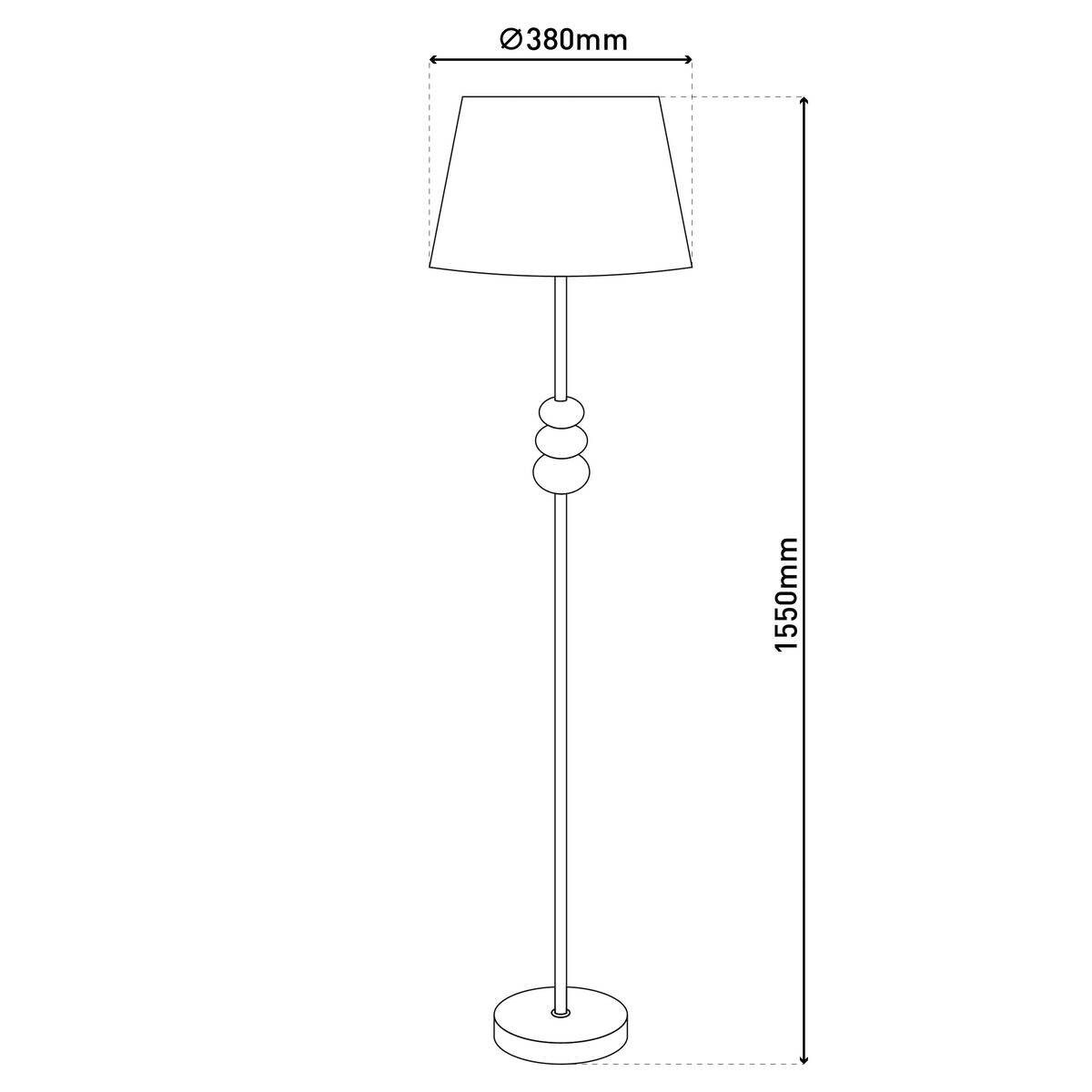 Näve Leuchten Stehlampe schwarz Metall Textil B/H/T/D: ca. 38x155x38x38 cm E27 1 Brennstellen
