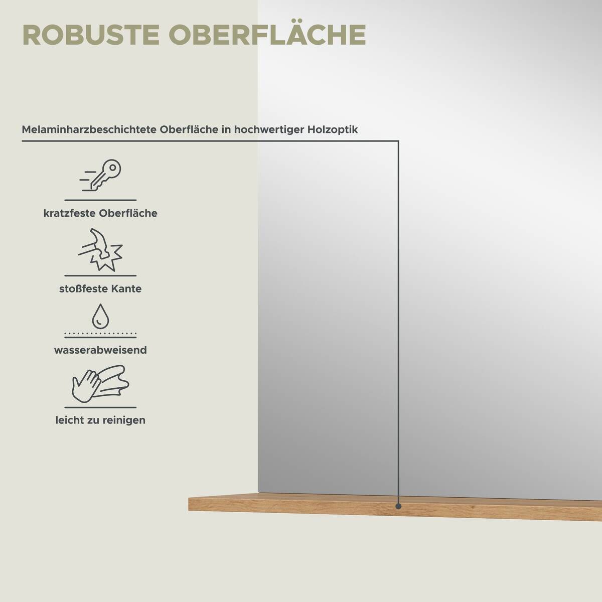 Badspiegel Scout Eiche Artisan Nachbildung salbei Nachbildung B/H/T: ca. 60x79x18 cm