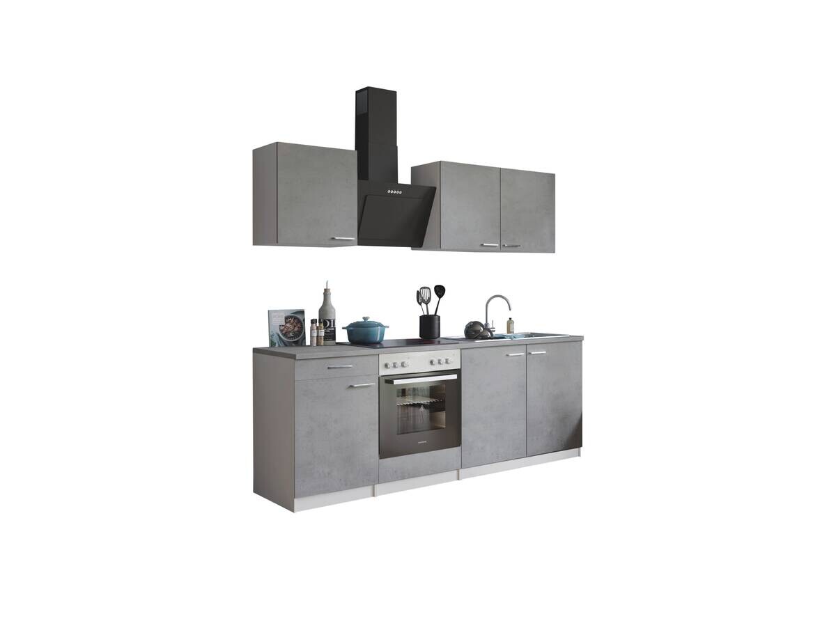 Respekta Küchenblock Malia Beton Optik B/H/T: ca. 210x200x60 cm