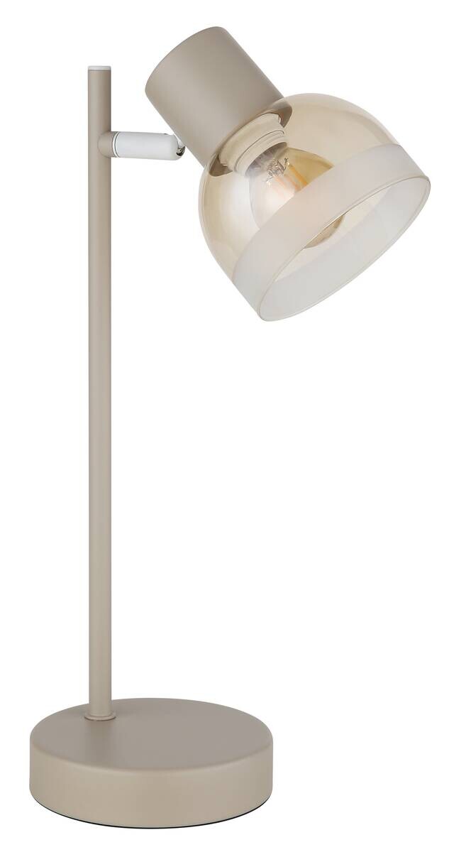 GLOBO Tischleuchte amber sand Glas Metall B/H/L: ca. 12x35x14,5 cm E14 1 Brennstellen