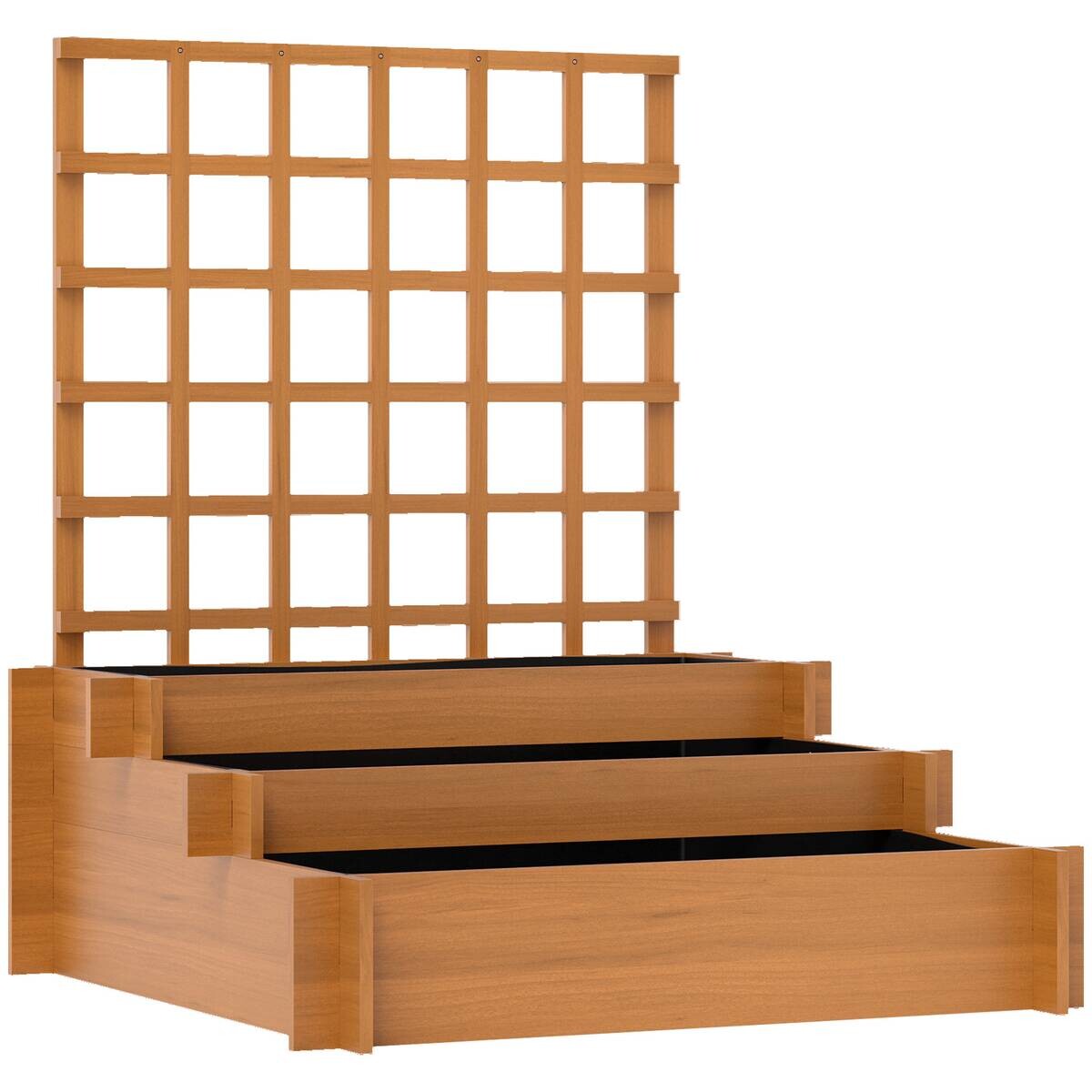 Outsunny Hochbeet mit Rankgitter braun B/H/T/L: ca. 95x110x95x95 cm