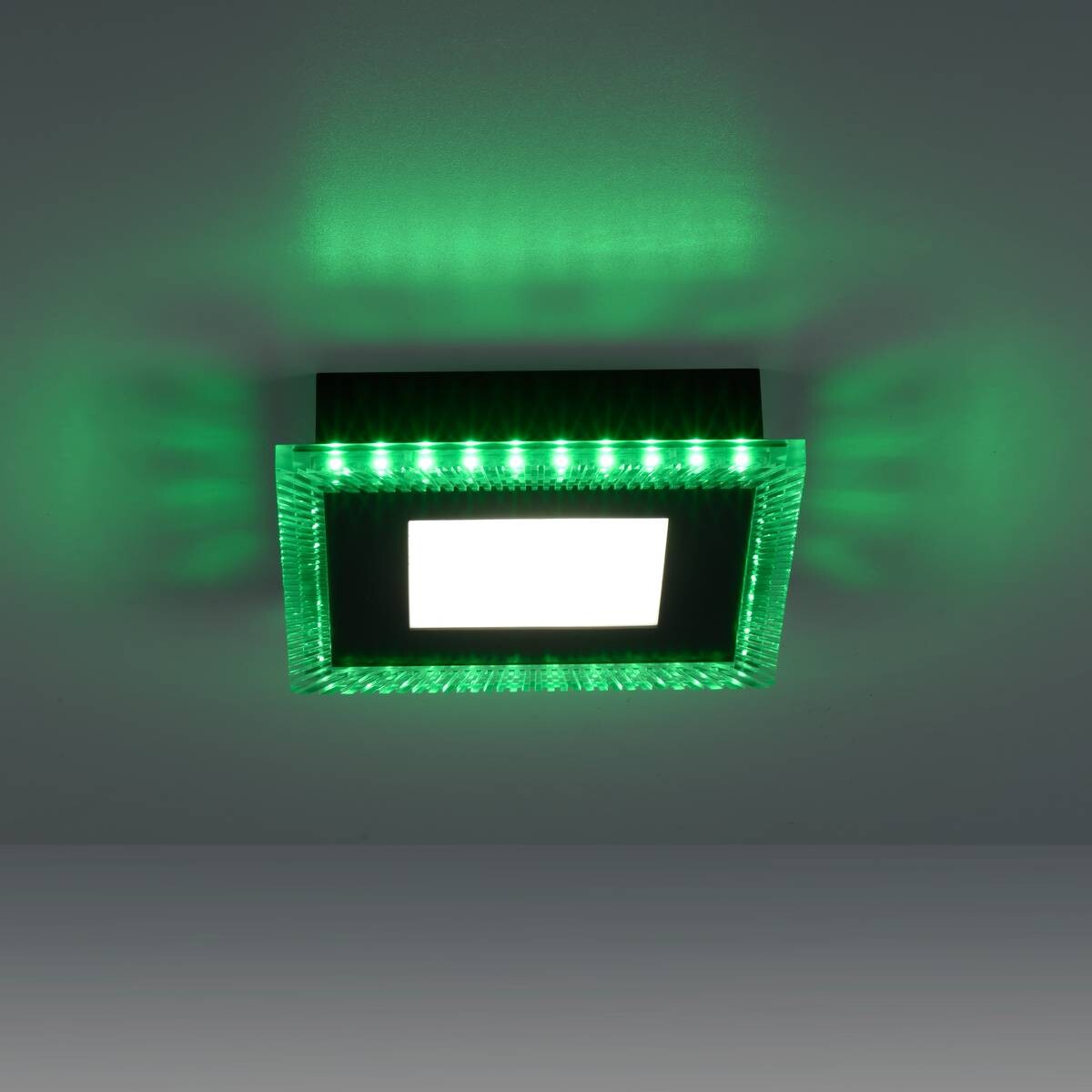 Just Light LED-Deckenleuchte 14510-18 schwarz Kunststoff B/H/L: ca. 20x5x20 cm