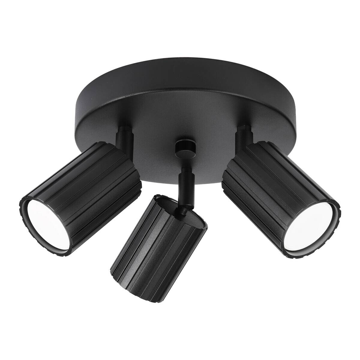 Lamkur Strahler Prisma schwarz Stahl B/H/L: ca. 18x19,5x18 cm 3 Brennstellen