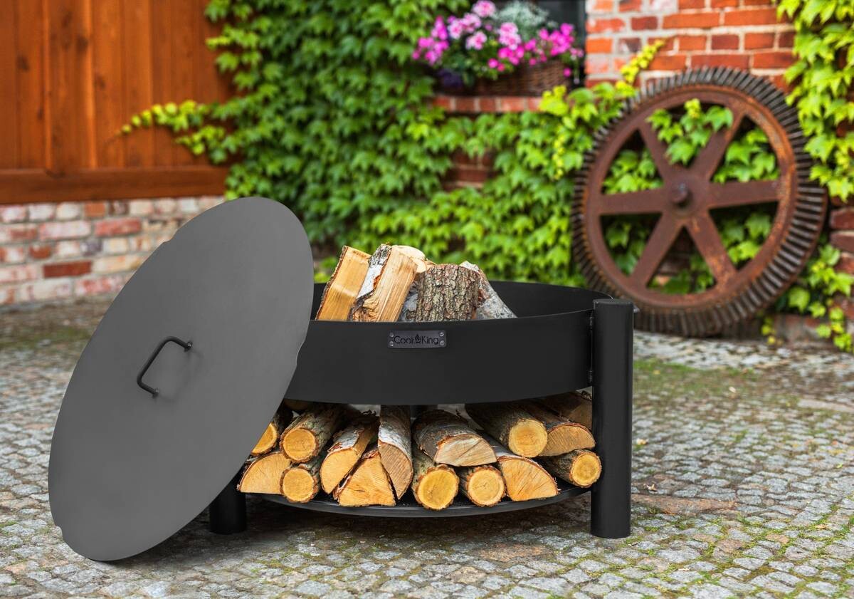 CookKing Deckel für Feuerschale schwarz Stahl B/T: ca. 82x82 cm