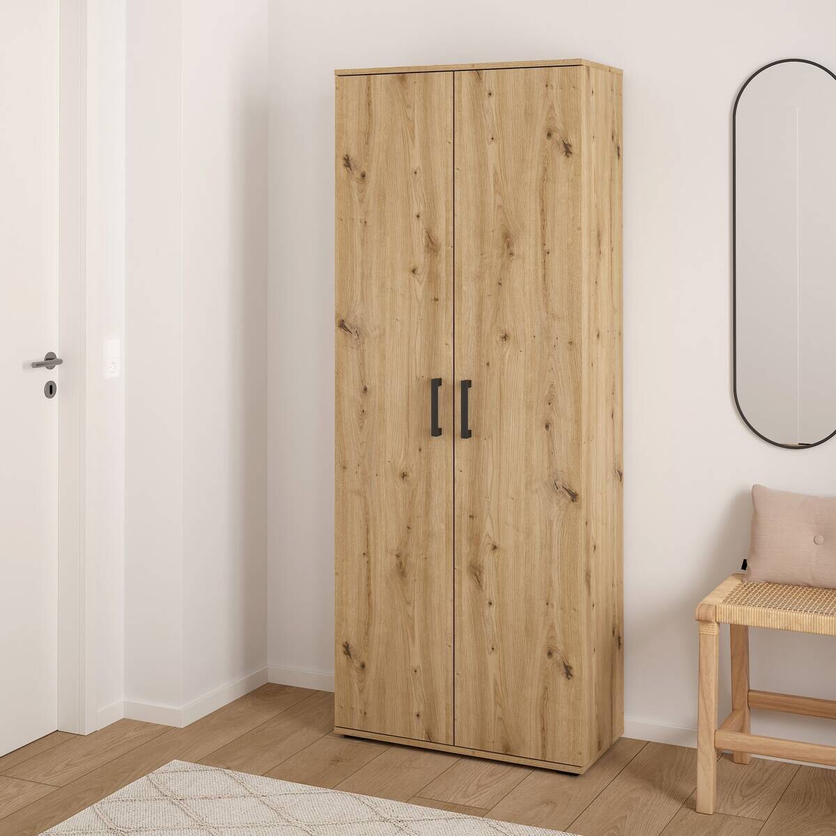 Mehrzweckschrank Mara Eiche Artisan Nachbildung B/H/T: ca. 70x179x33,5 cm