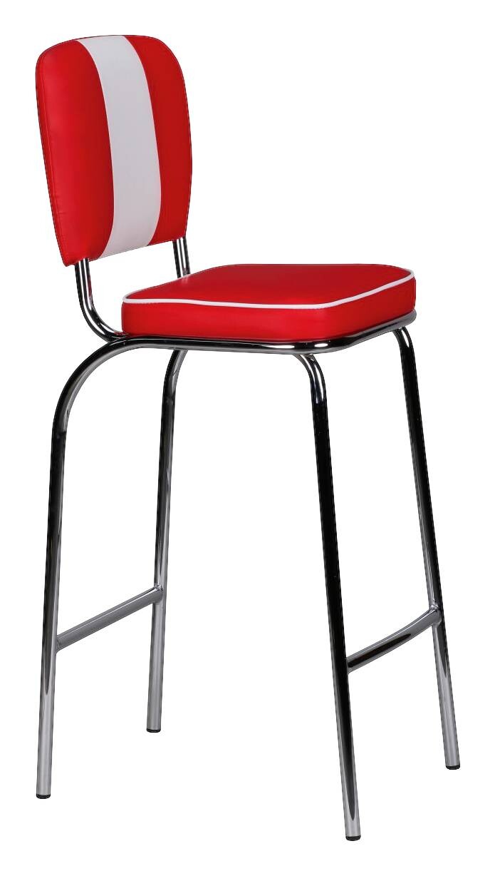 Barhocker rot weiß Kunstleder Stoff B/H/T: ca. 40x110x38 cm
