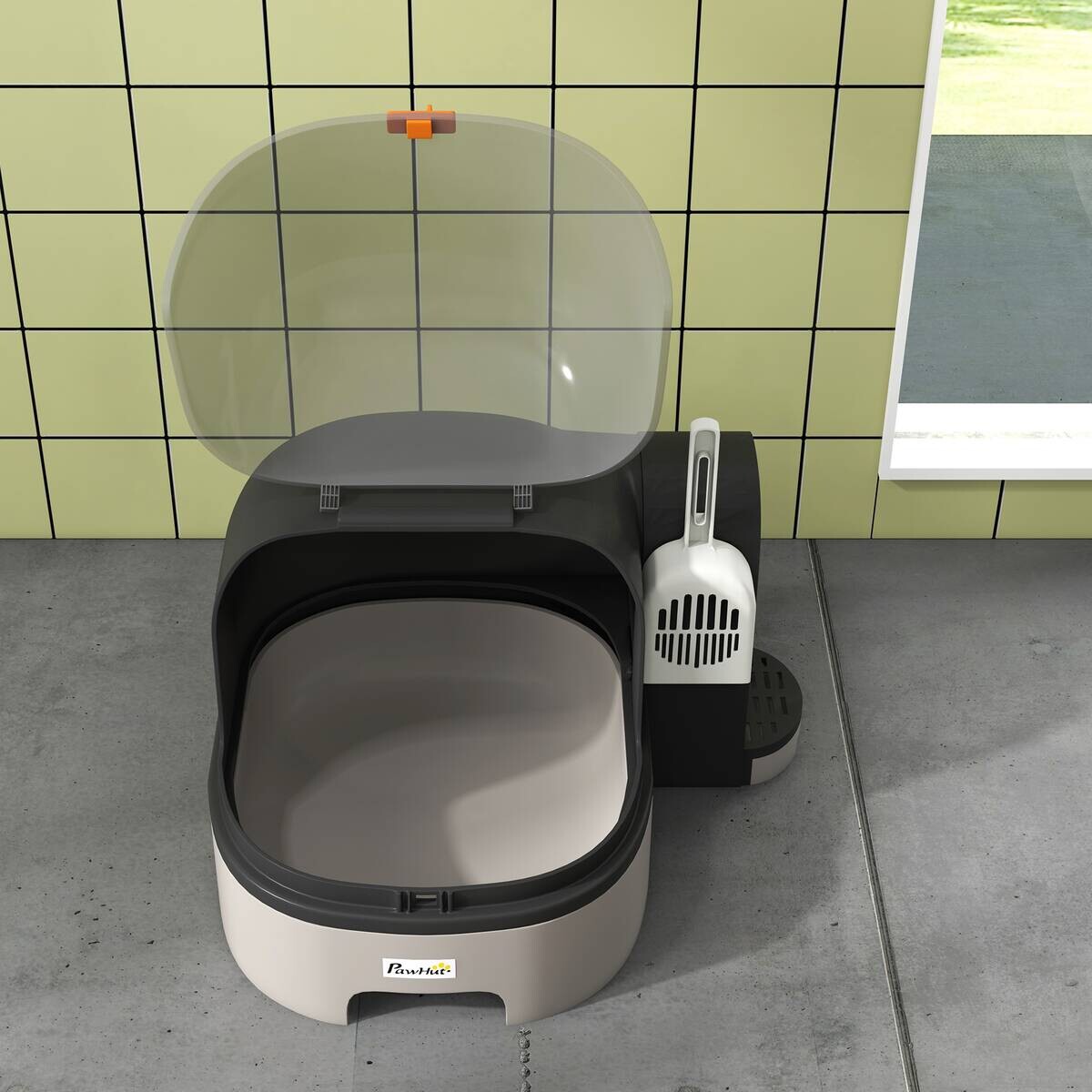 PawHut Katzen-Zubehör dunkelgrau Kunststoff B/H/L: ca. 60x52x42 cm