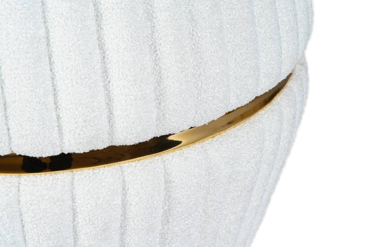 360 Living Hocker Doric 210 weiß gold H/D: ca. 53x51,5 cm