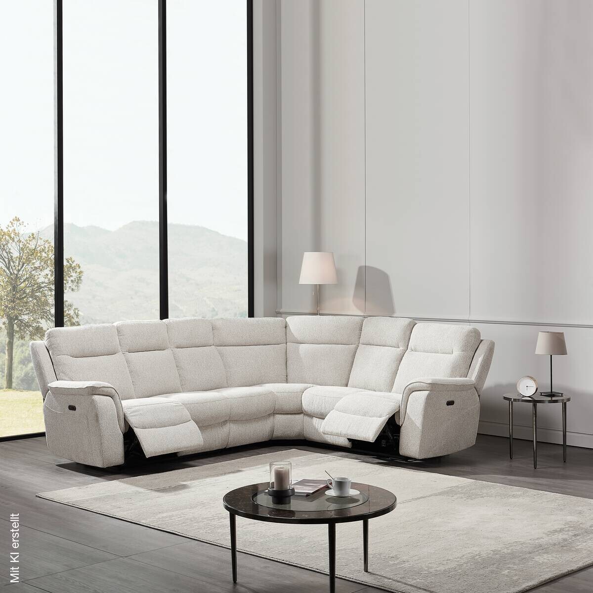 Ecksofa beige Polyester B/H/T: ca. 291x102x251 cm