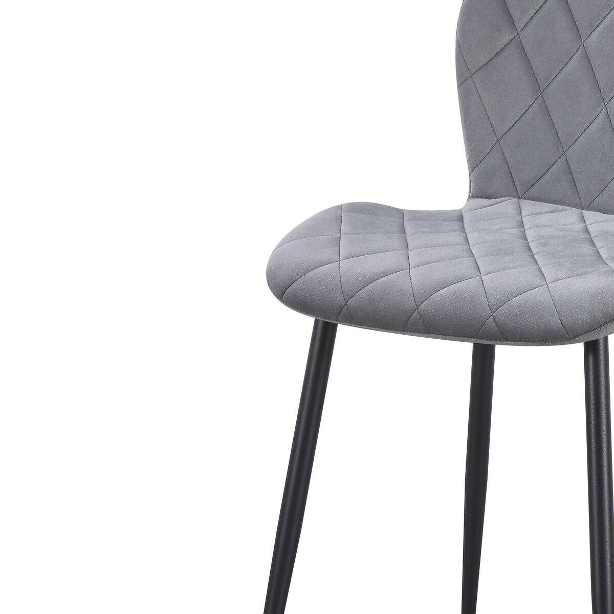 Stuhl Zoe grau Samtoptik B/H/T: ca. 45x85x58 cm