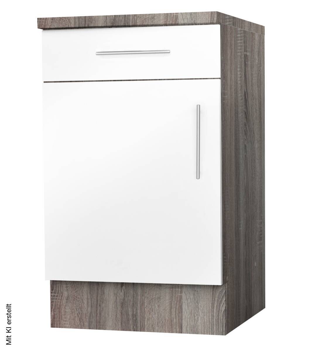 Unterschrank weiß Hochglanz B/H/T: ca. 100x82x57 cm | weiß | 100,00/82,00/57,00 cm