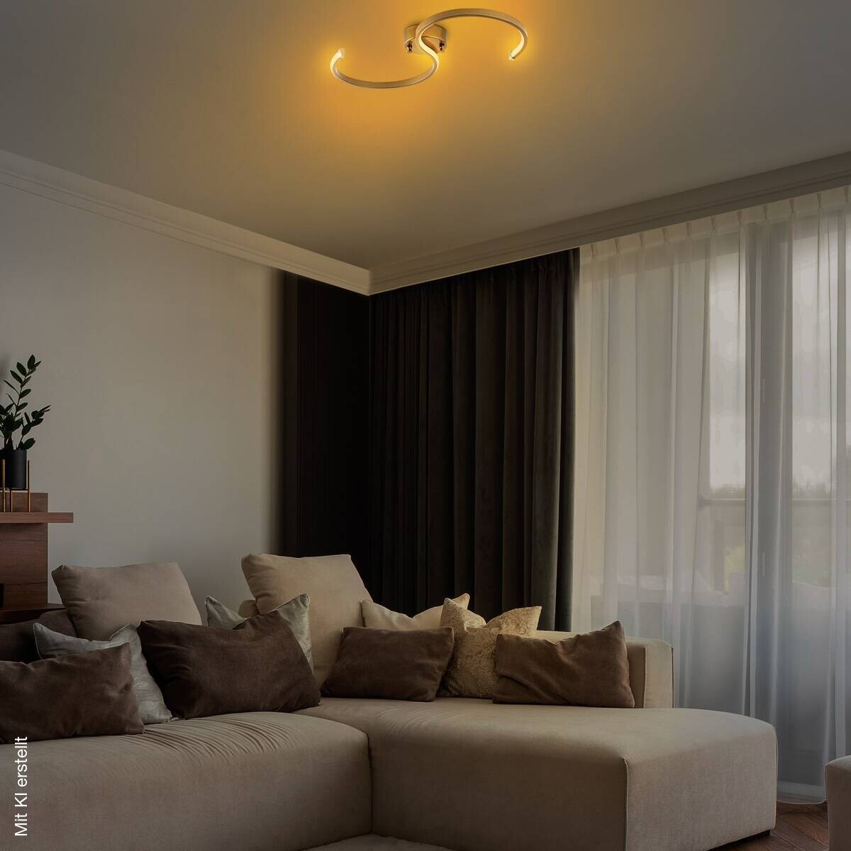 Opviq LED-Deckenleuchte gold B/H/T: ca. 25x51x5 cm