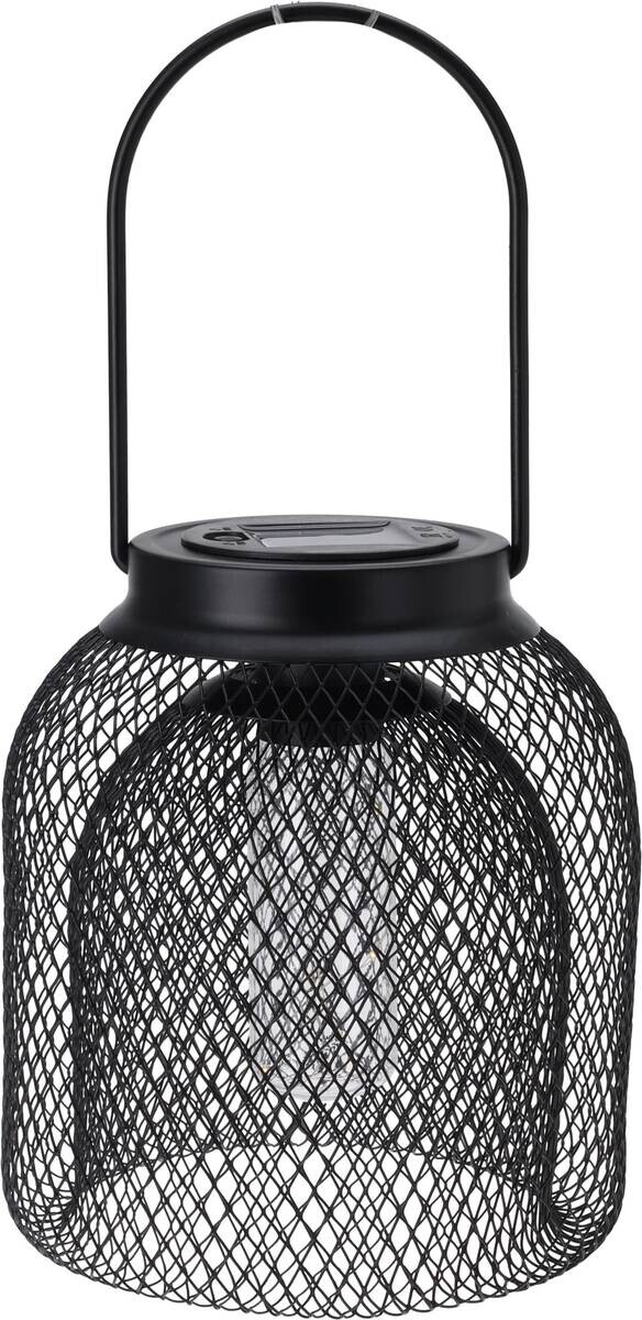 Solarlaterne schwarz Metall B/H/L: ca. 16,5x16,5x20,5 cm