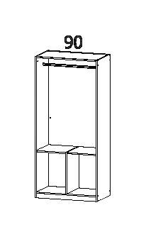 Kleiderschrank Celle B/H/T: ca. 91x197x54 cm